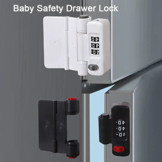 Baby Safety Drawer Lock password Anti-Pinching Hand Cabinet Drawer Locks Plastic White Safety Buckle for Kids Protection