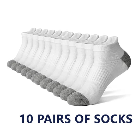 10 pairs of men's fashionable, breathable and comfortable ankle socks, sweat absorbing and odor proof, suitable for daily wear
