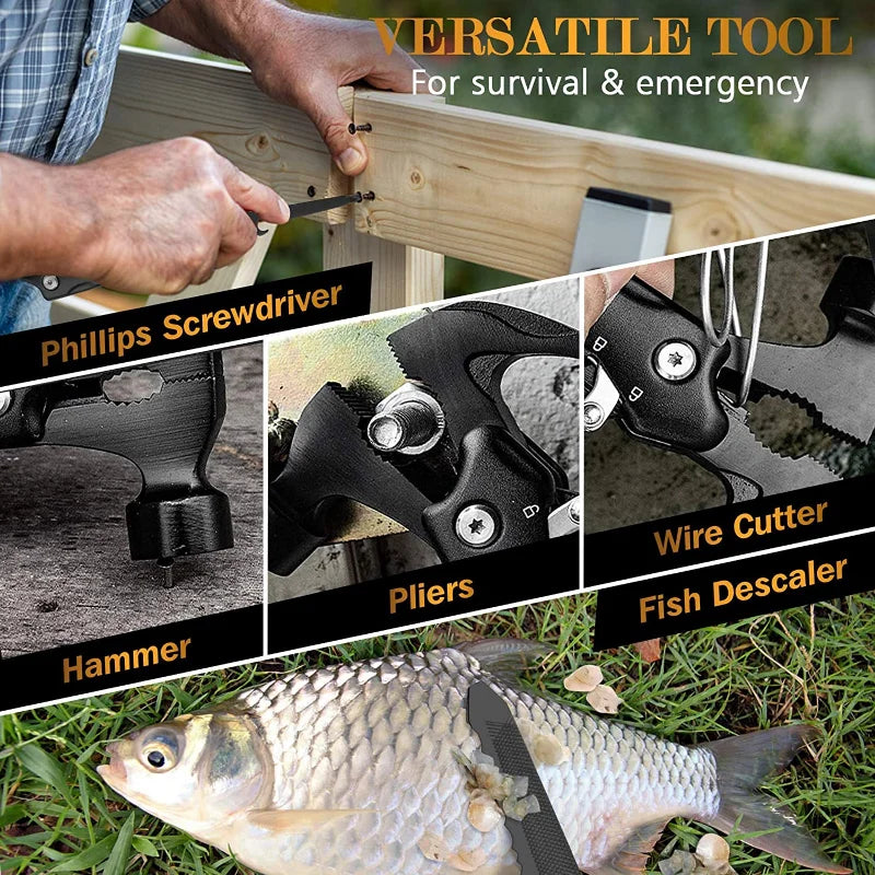 12 IN 1 Multitool Hammer Outdoor Survival Gear Tool for Camping Hunting Hiking Accessories Car Emergency Escape Tool