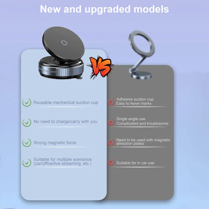 Magnetic Vacuum Car Mount Phone Holder 360° Rotatable Car Mobile Phone Holder for Car/Gym/Mirror/Shower/Smooth Surface Parts