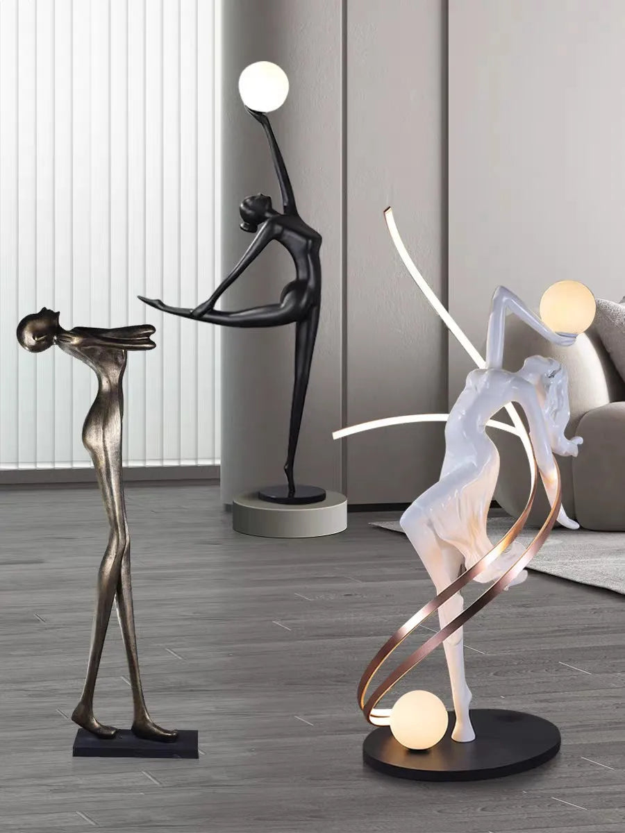 Misha White Goddess Statue Floor Lamp , Liberty Sculpture Floor Lamp , Art Human Floor Lamp