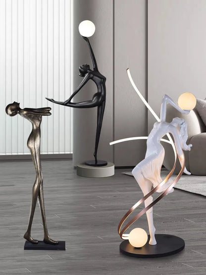 Misha White Goddess Statue Floor Lamp , Liberty Sculpture Floor Lamp , Art Human Floor Lamp