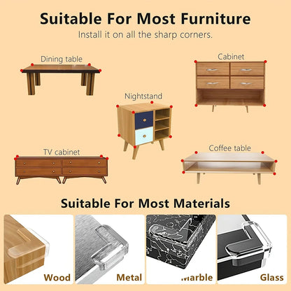 Furniture corner protector, corner and edge safety protection pad, transparent protection, used for corner furniture (L-shaped)