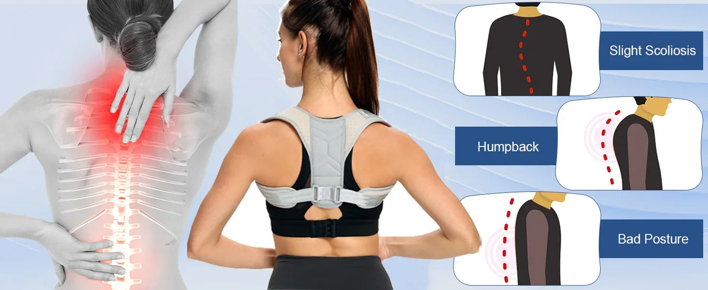 Upper Back Support Posture Band Braces Clavicle As Support Back Straightener Shoulder For Men And Women，Improve Your Posture