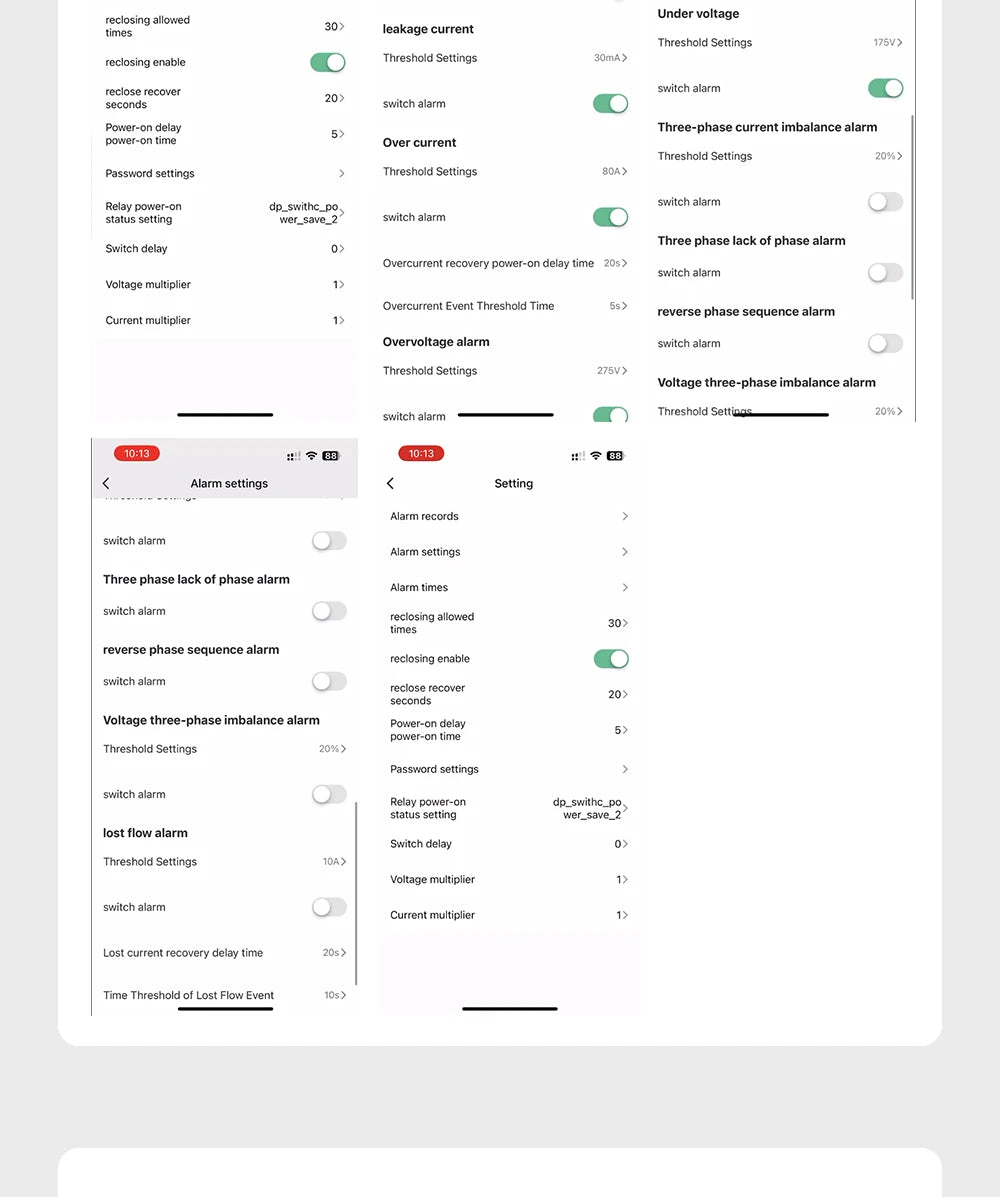 Smart Life Energy Monitoring 100A Tuya WiFi 3-Phase Meter with Bi-Directional Auto-Reclosing Relay