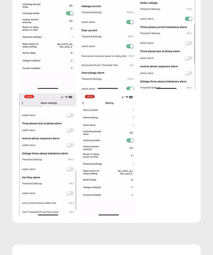 Smart Life Energy Monitoring 100A Tuya WiFi 3-Phase Meter with Bi-Directional Auto-Reclosing Relay