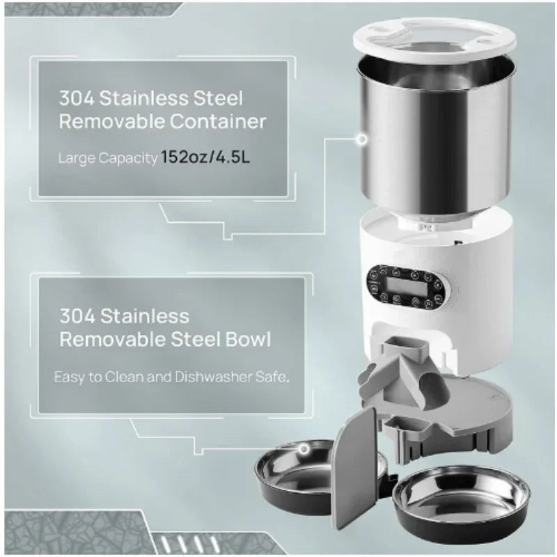 NEW Automatic Timing Smart Feeder Automatic Pet Feeder For Cat Dog Electric Dry Food Dispenser 3L 4.5L Bowls Product Supplies