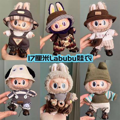 17cm Labubu Doll V1 Generation Cute Labubu Doll Outfit Sports And Casual Suits Pendant Accessories Gifts For Kids And Fans