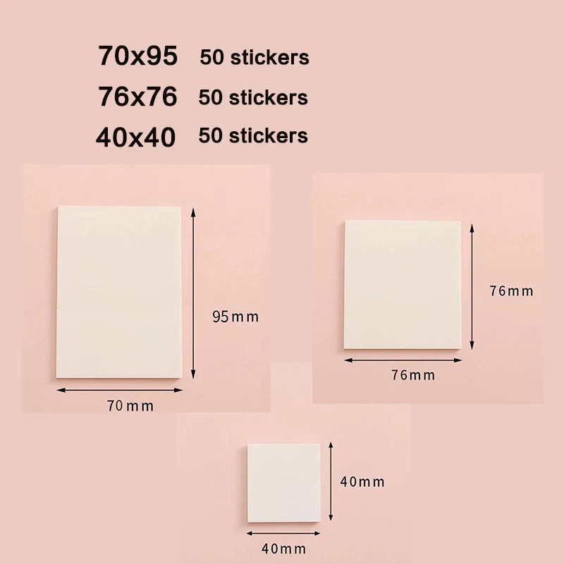 50/100 Sheets Sticky notes Reusable Transparent sticky notes Waterproof note paper for School office stationery Bookmark Marker