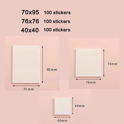 50/100 Sheets Sticky notes Reusable Transparent sticky notes Waterproof note paper for School office stationery Bookmark Marker