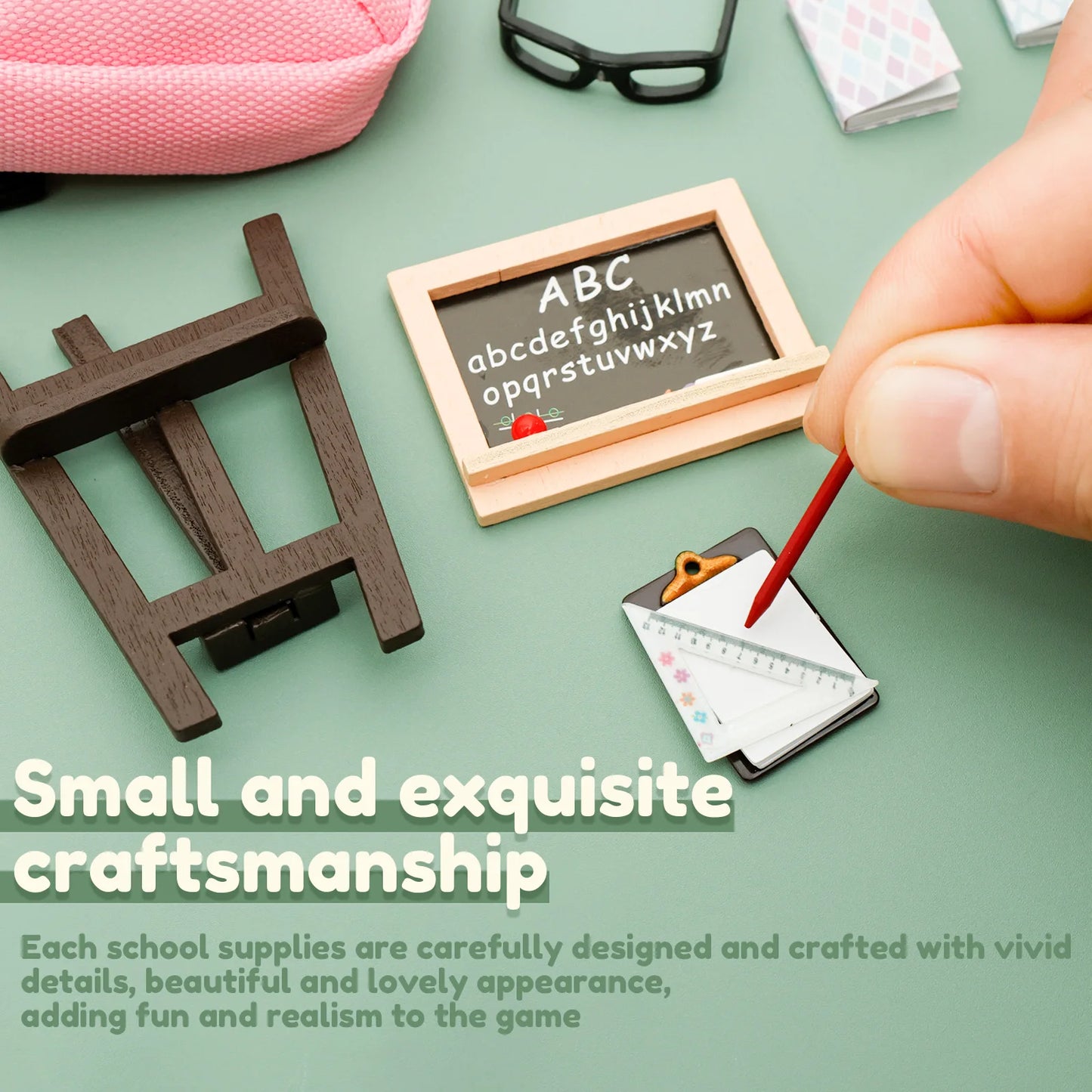 Mini School Supplies Cute Doll Bag Toys Decorative Dollhouse Study Tool School Accessories Adorable Mini School Accessories