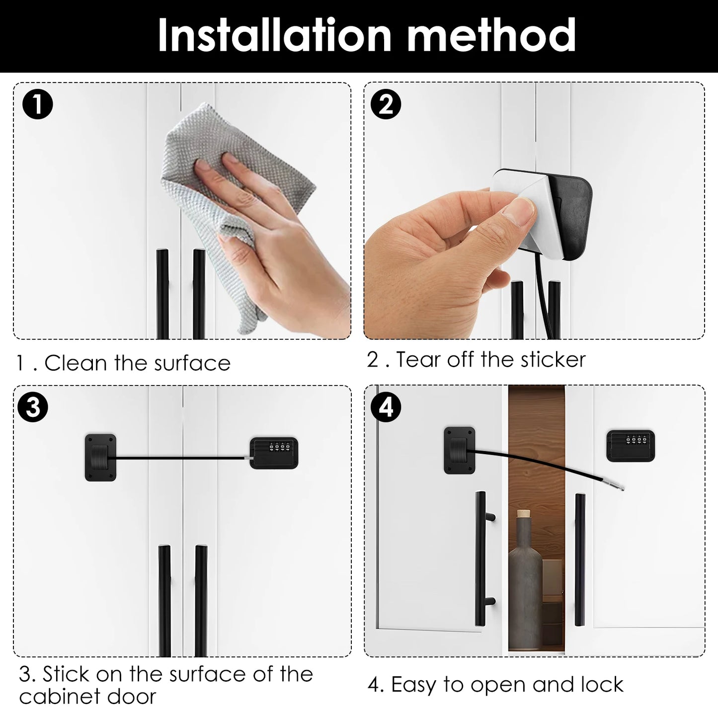 2Pcs Refrigerator Door Lock Child Proofing Fridge Lock With Keys or Coded Lock Resettable Combination Lock for Cabinet Drawer