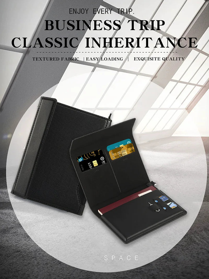 Travel Essentials RFID Blocking Passport Holder Multifunctional Large Capacity Passport Cover Gifts Business Travel Card Case