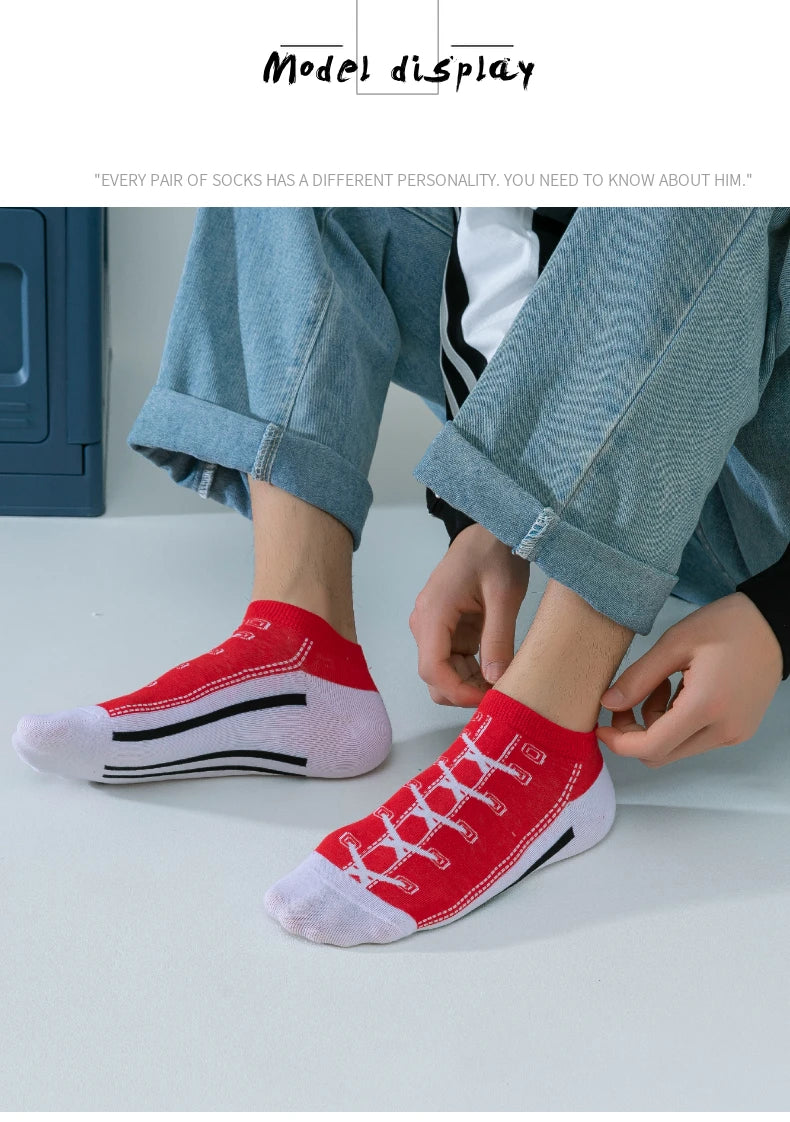 5 pairs of autumn and winter men's sports socks for summer leisure, sweat wicking, comfortable, lightweight, breathable basketba