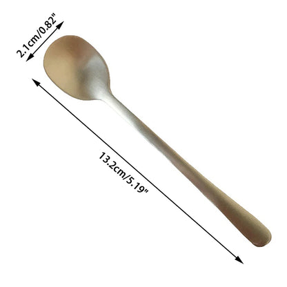 Stainless Steel Coffee Spoon Tableware Household Seasoning Spoon Creative Short Round Dessert Spoon Mixing Spoon