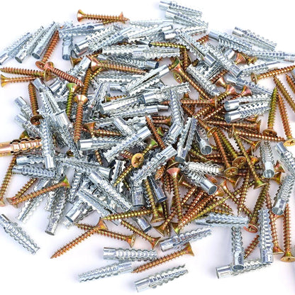 Heavy Duty Steel Wall Anchor With Screws Kit Metal Tube Expansion Self Tapping Screw Drywall Drilling Plug Fastener Bolt Anchors