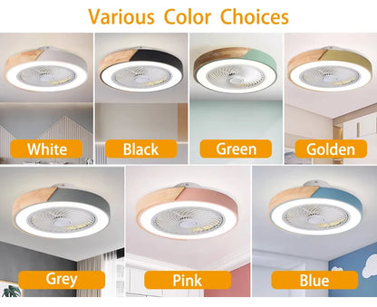 Smart Ceiling Fans With Light For Living Room Dining Room Blades Reversible 6 Speeds 52CM Fans Lighting 110V/220V