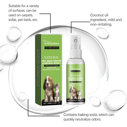 Yegbong Pet Deodorizing Spray for Dogs and Cats Eliminates Pet Odors, Long-lasting Fragrance, Keeps Indoor Air Fresh 100ML