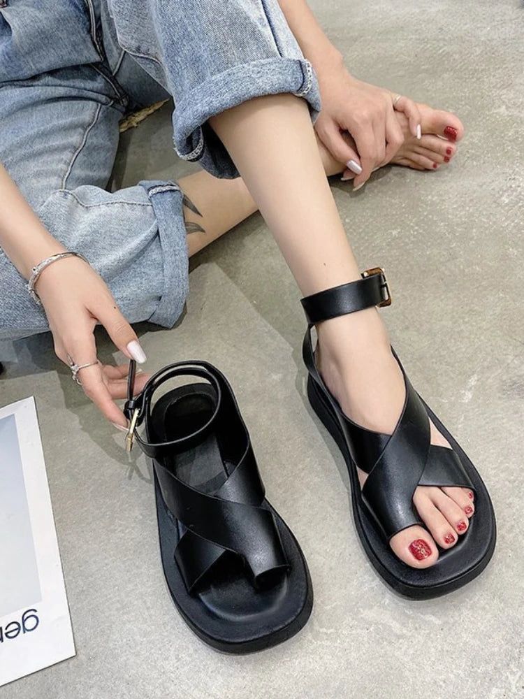 HOT Women's Sandals 2022 Summer Solid Color Comfortable Female Beach Shoes Chunky Sandals For Woman Non-Slip Shoe