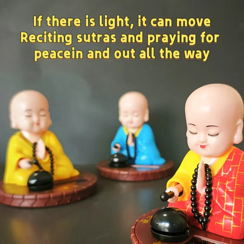 Solar Powered Little Monk Car Accessories, Car Shaking Little Monk Car Interior Accessories, Toy Accessories