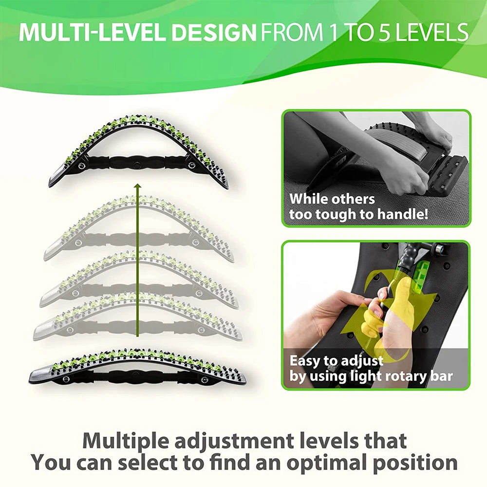 Back Stretcher,6thGeneration Upgraded Back Massager,Back Cracker for Lower Back Pain Relief Lumbar Support,with Magnetic Massage