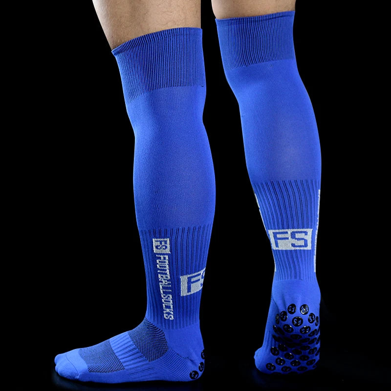 New Long FS Soccer Socks Men Women Sports Round Silicone Non-Slip Grip Football Socks