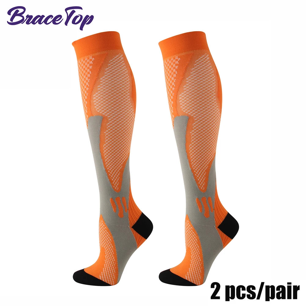 BraceTop 1 Pair Sports Stockings Compression Golf Sport Socks Medical Nursing Stockings Prevent Varicose Veins Socks Rugby Socks