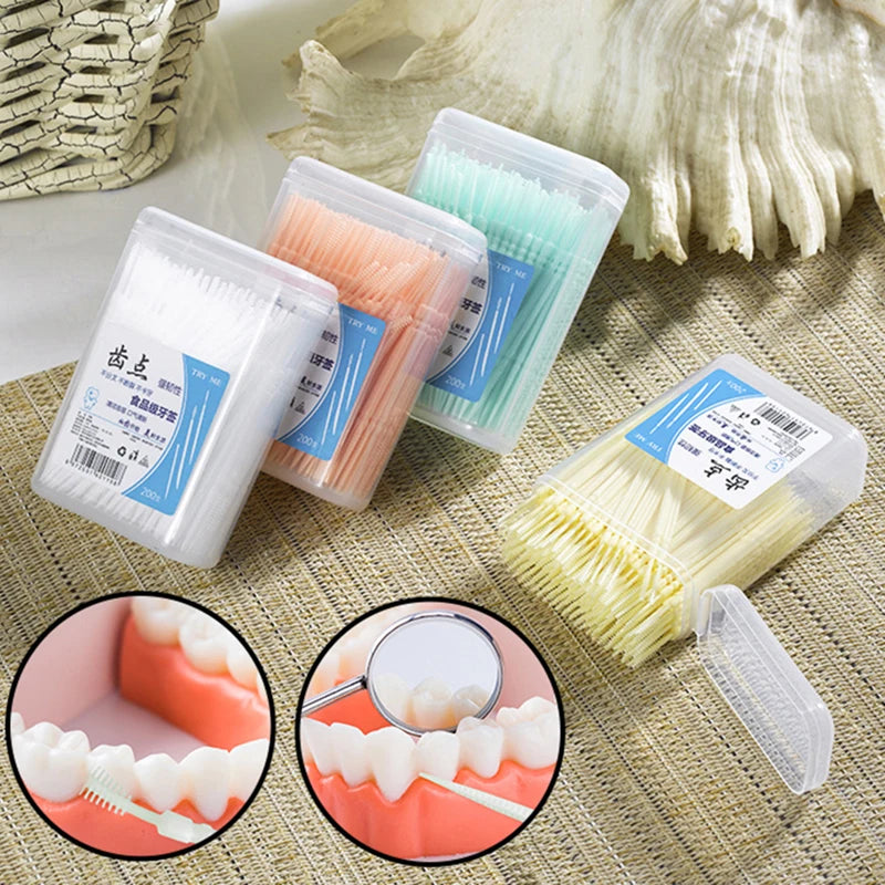 200Pcs Dental Floss Water Pick Dental Dentistry Beauty Health Dental Products Tooth Pick Interdental Brushes Dental Supplies