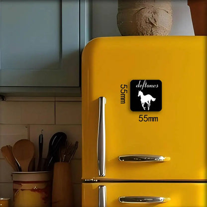 Deftones Music Fridge Magnet Creative Square Refrigerator Magnets Picture For Kitchen Office Whiteboard Home Decoration Gifts