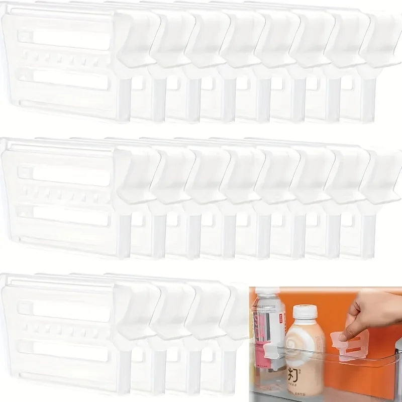 6/12 Adjustable Refrigerator Space Divider - Expandable Drink and Sauce Organizer - Maximize Fridge Storage, Neatly Arrangeds