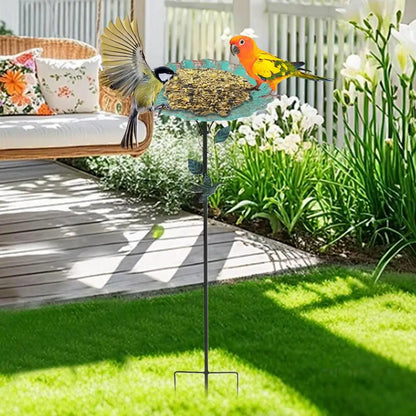 Garden Bird Bath Decorative Outdoors Garden Feeder Bowl Multi-Functional Rust-Proof Standing Bowl For Farm Pathway Patio Garden
