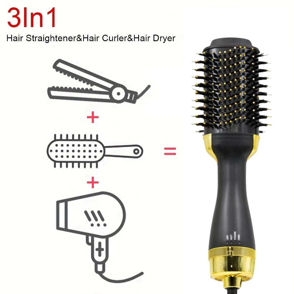 Multi in one electroplating hair dryer brush and fuller, one-step hair dryer suitable for straight and curly hair