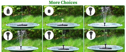 1W/1.5W/2.5W Outdoor Solar Fountain Suitable for Garden Pond Solar Fountain Pump Kit with 6 Nozzles for Garden Decoration