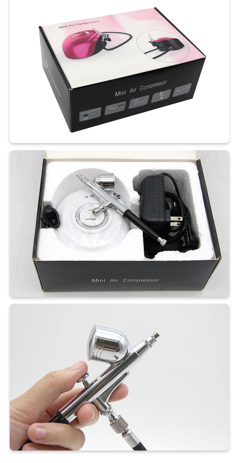 Portable Airbrush Skin Care Beauty Tool With Compressor Air Brush Nail Art Paint Facial Cleansing Rejuvenating Moisturizing