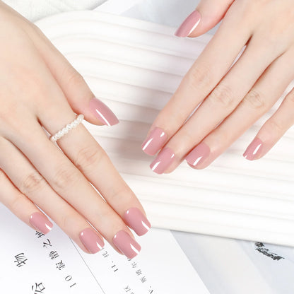 Short Full Press on Nails 24 Pcs False Nails Set Stick on Nails High Quality Reusable Fake Nails Solid Color Design Nail Art