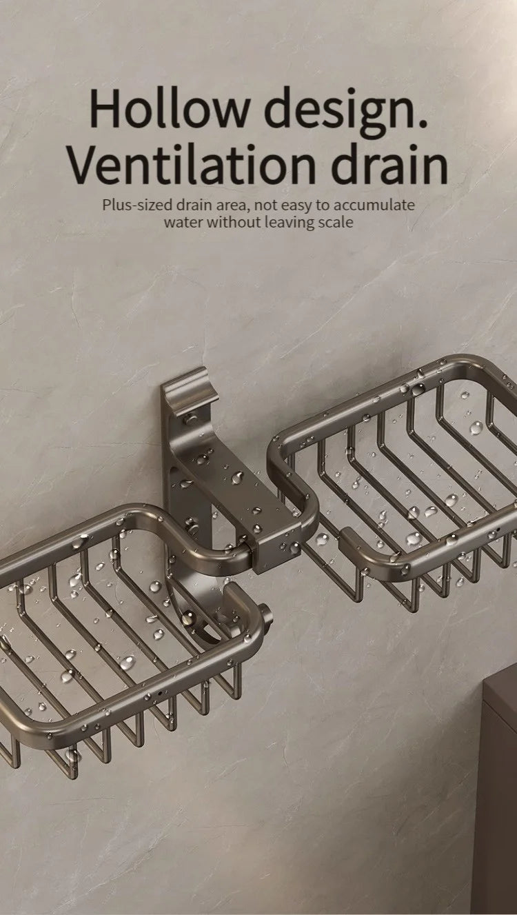 Aluminum Bathroom Drain Soap Storage Holder Soap Dish Storage Rack Bathroom Accessories
