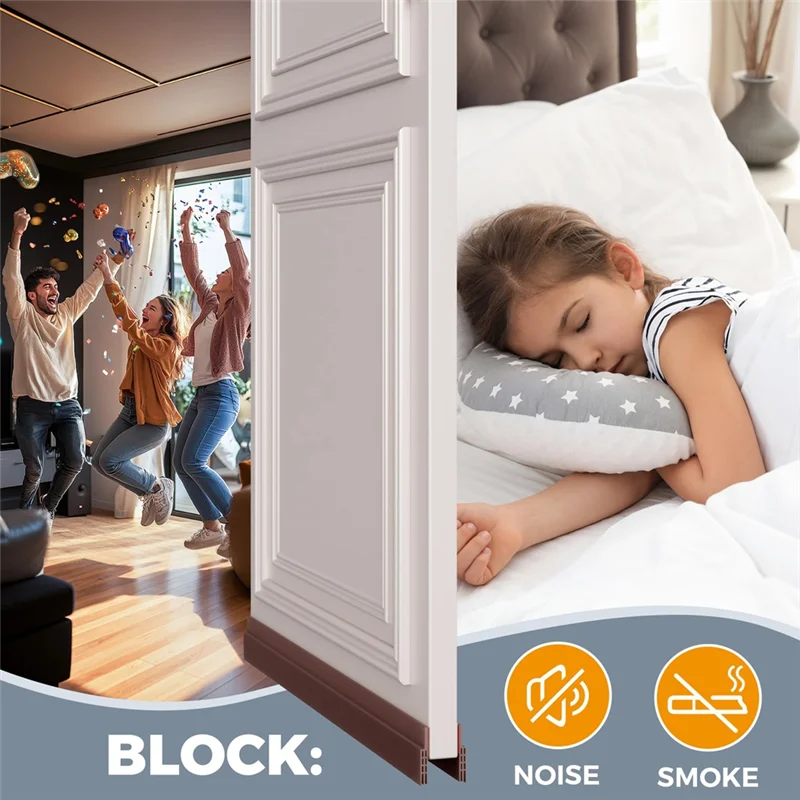 M12K-Self-Adhesive Adjustable Door Draft Stopper, Rubber Seal Strip For Bottom Of Door–Sound-Proof, Windproof, Energy Saving