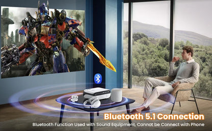 Projector Native 1080P Bluetooth Projector Portable 1920x1080dpi Outdoor Full HD Mini Projector Home Bedroom Speaker 9500Lumens