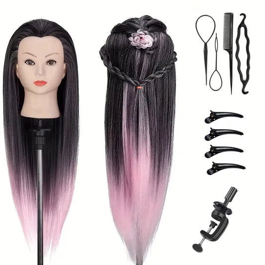 Training Heads Kit For Hairdressers Hair Styling Head Mannequin Doll Head For Children Practice Hair