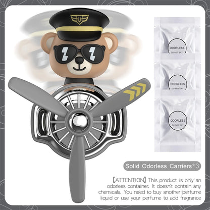 DIY perfume Odorless ornament plane pilot bear car air fresheners decorations accessories aroma vent clip fragrance diffuser men