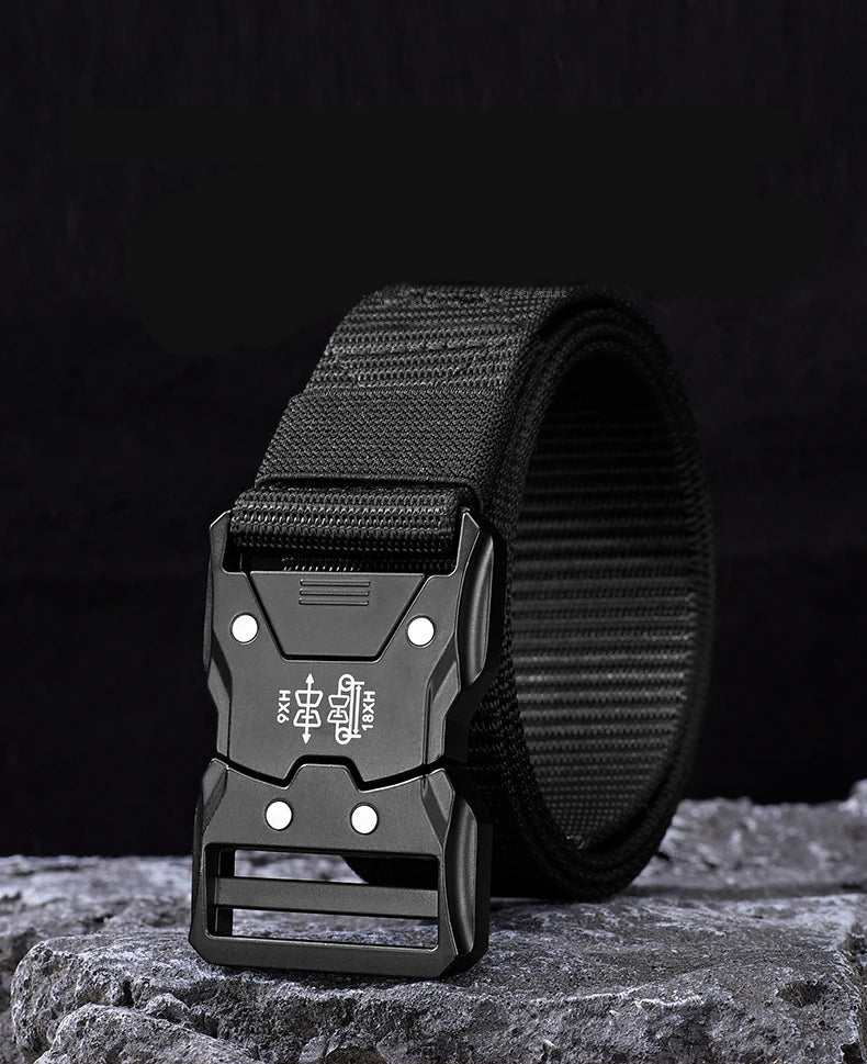 Casual Men's Canvas Belt Tactical Belt Outdoor Sports Belt Fashionable Training Belt