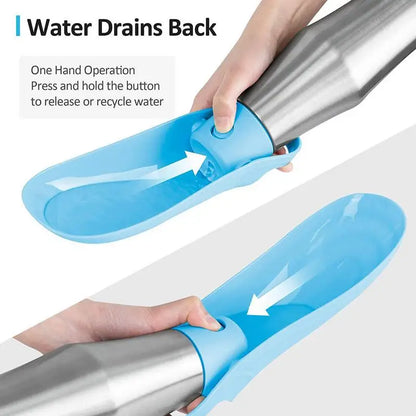 Travel Water Bowl For Dogs Portable Dog Water Bottle For Walking Leak Proof Foldable Water Dispenser Stainless Steel Water Bowl