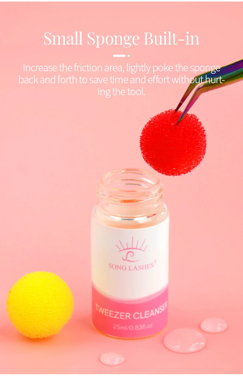 SongLash 25ml Eyelash Tweezers Cleanser Lash Glue Extension Supplies Sponge Eyelash Extension Cleaner Makeup Tools