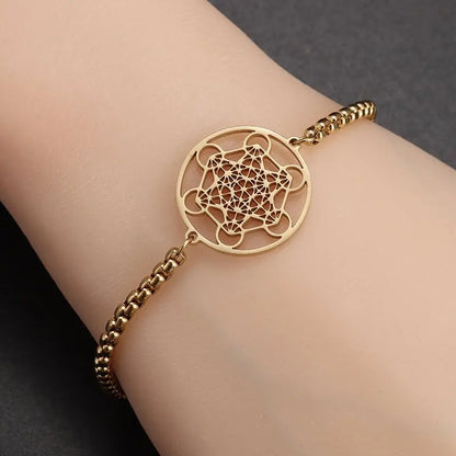 Angel Seal Archangel Metatron Cube Bracelet Women Men Salomon Box Chain Bracelet Stainless Steel Jewelry Gift