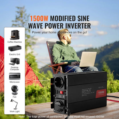 SucceBuy Modified Sine Wave Inverter 1500W / 3000W / 5000W Power Inverter for Home Devices Home Appliances Household Equipment