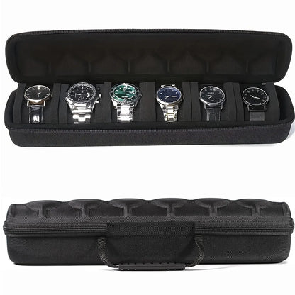 6 Slots Watch Roll Storage Box Portable Watch Travel Case Watch Organizer Watch Display Holder for Wristwatches and Smart Watch