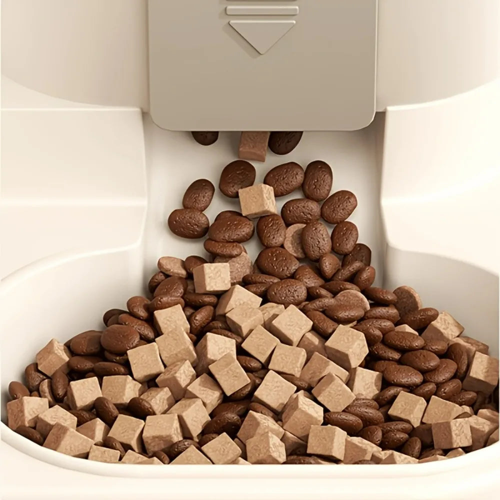 Automatic Dog Cat Feeder and Water Dispenser, No Battery Needed, 2-in-1 Integrated Food Feeder and Water Bowl Set, Pet Feeder