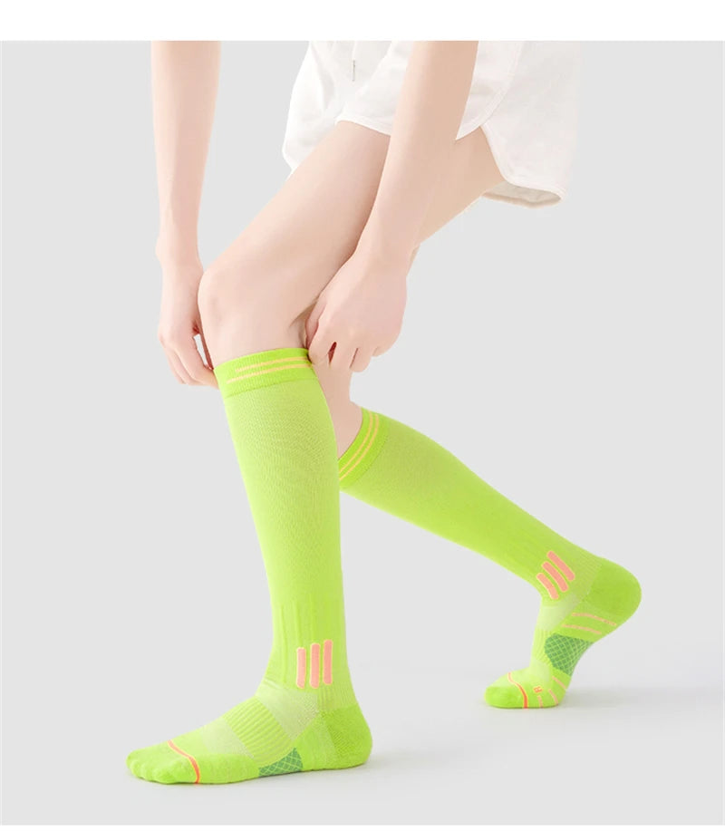 SPORT'S HOUSE Spring and summer long women's pressure socks Towel bottom non-slip high elastic compression sports socks