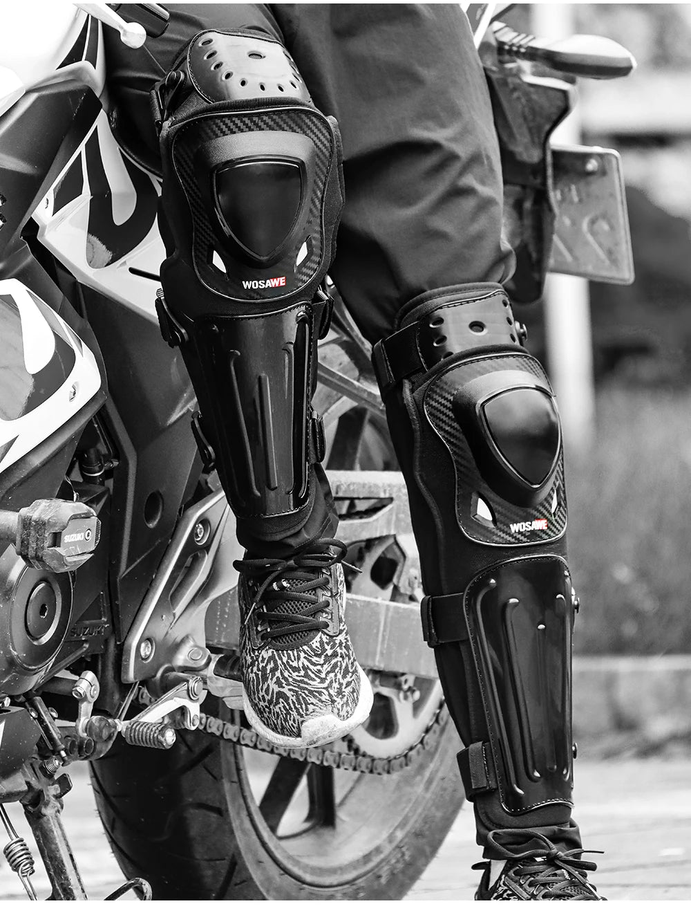 WOSAWE Motorcycle Knee Pads Protective Gear Equipment Motocross Protection Riding Elbow Guard Knee Pad Protector Kit