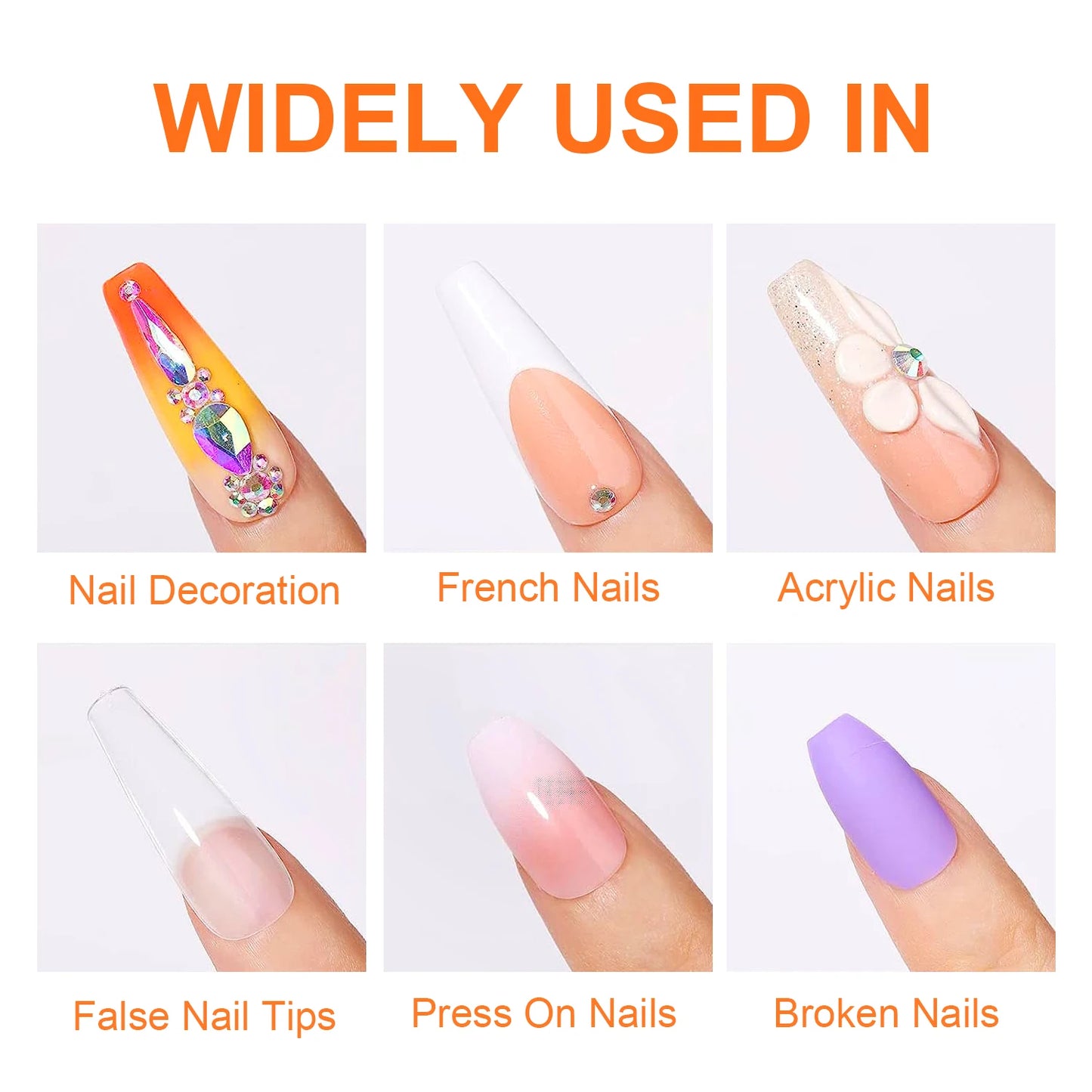Super Strong Nail Glue For Press On False Nail Tips, Acrylic Fake Nails,Long-lasting Adhesion, Rhinestone Glue With Fast Drying